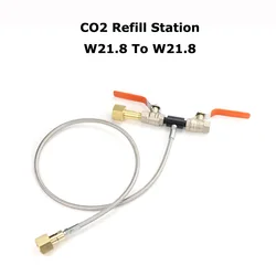 Adaptador de estación de llenado de CO2 de doble válvula, accesorio de lujo con manómetro, manguera de alta presión de 36 pulgadas, a W21.8-14 W21.8-14, nuevo