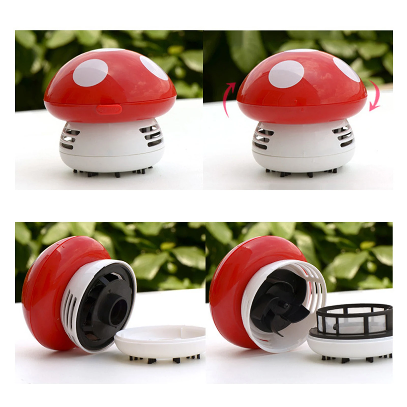 Mini Cartoon Mushroom Dust Removal Office Home Desktop Cleaning Vacuum Cleaner