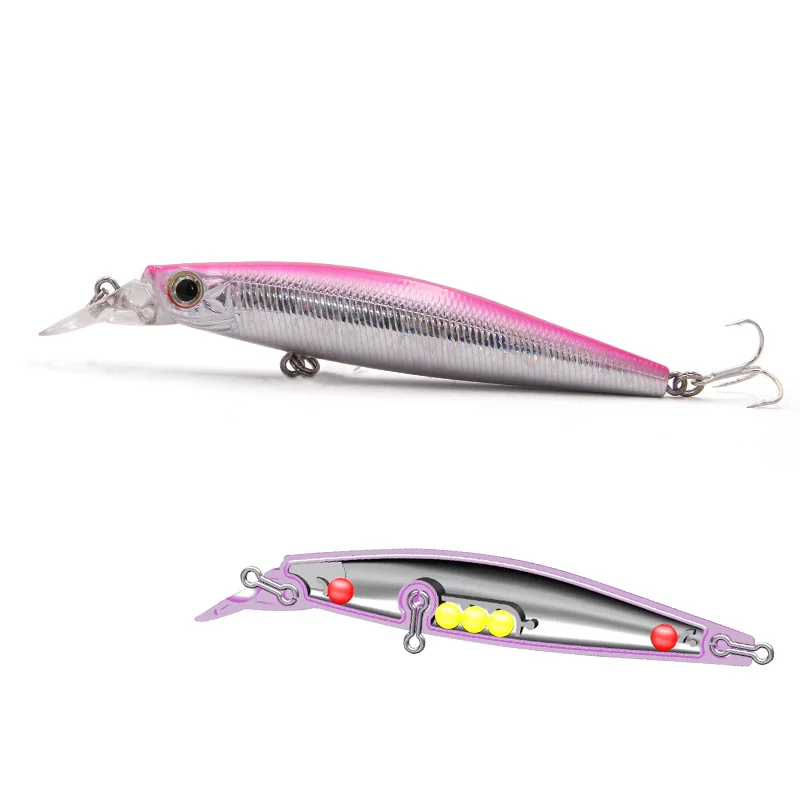 TacklePRO M20 1Pcs Black Minnow Artificial Floating Fishing Lure 100mm 15.6g Fish Lures Hard Bait Pesca Fishing Tackle 6 Colors