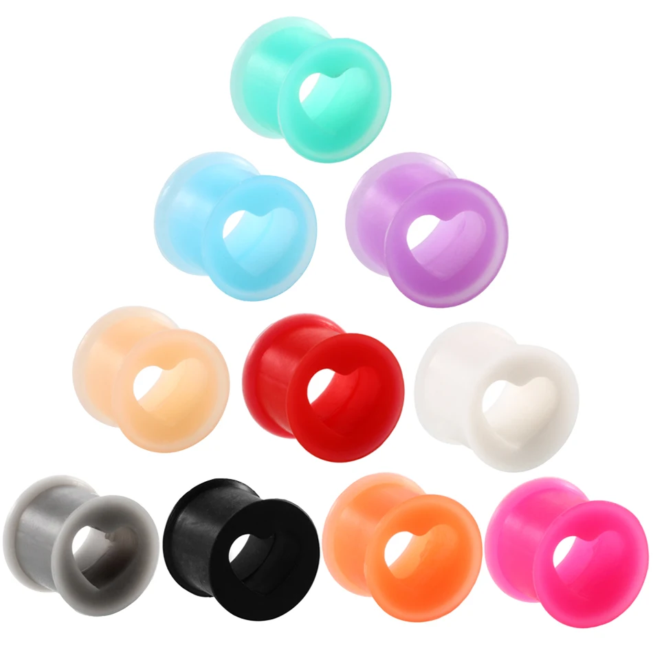 2pcs/lot Ear Piercings Ear Plug and Tunnel Heart Ear Flesh Plugs Earlet Gauges Piercing Body Jewelry Women Accessories 4MM-12MM