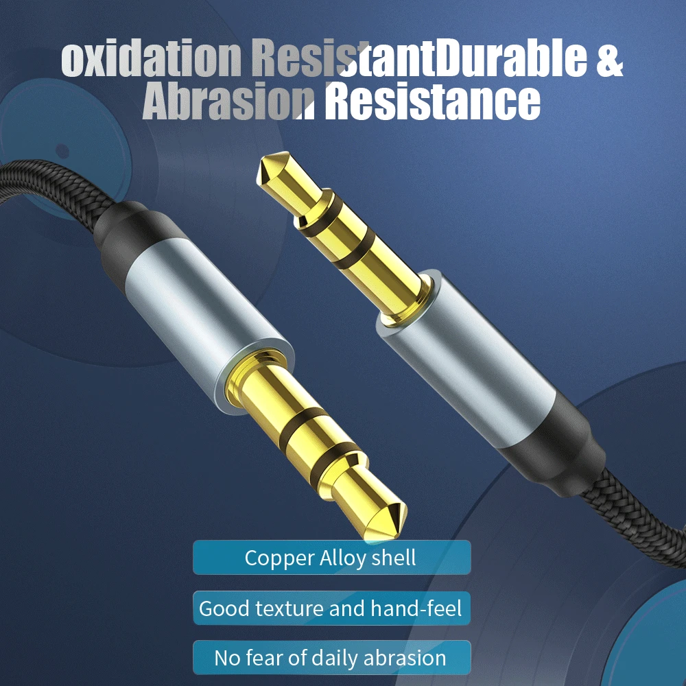 3.5mm Jack Audio Cable Jack 3.5 mm Male to Male Audio Aux Cable For Samsung S10 Car Headphone Speaker Wire Line Aux CordSpeaker