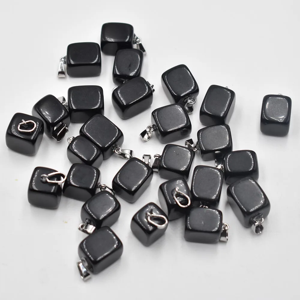 Fashion good quality natural black obsidian Irregular charm pendants for jewelry making 50pcs/lot wholesale free