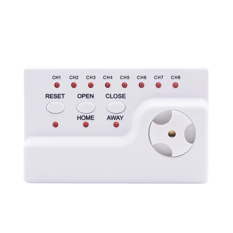 Painel de controle de vazamento de água de inundação com plugue UE de 12V e 8pcs sensor de água de 6 metros para proteção de segurança de alarme doméstico