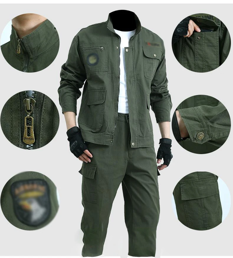 Outdoor Wear-resistant Overalls Men And Women Pure Cotton Thick Suit Welding Spring And Autumn Labor Insurance Service