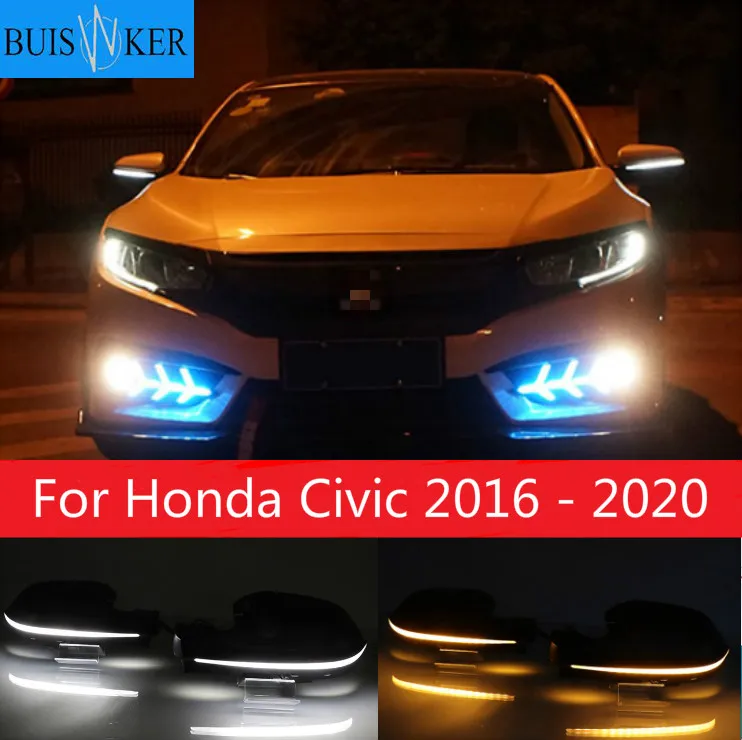 

For Honda Civic 2016 - 2020 Side Wing Rearview Mirror Indicator Dynamic Blinker Lamp Day Light Sequential LED Turn Signal Light