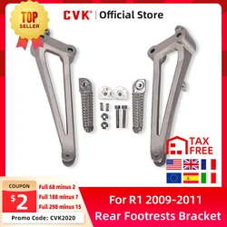 CVK Motorcycle Aluminium Rear Footrests Bracket Kit Foot Pegs Rest Assembly For Yamaha YZF1000 R1 2009 2010 2011 YZF R1 YZF-R1