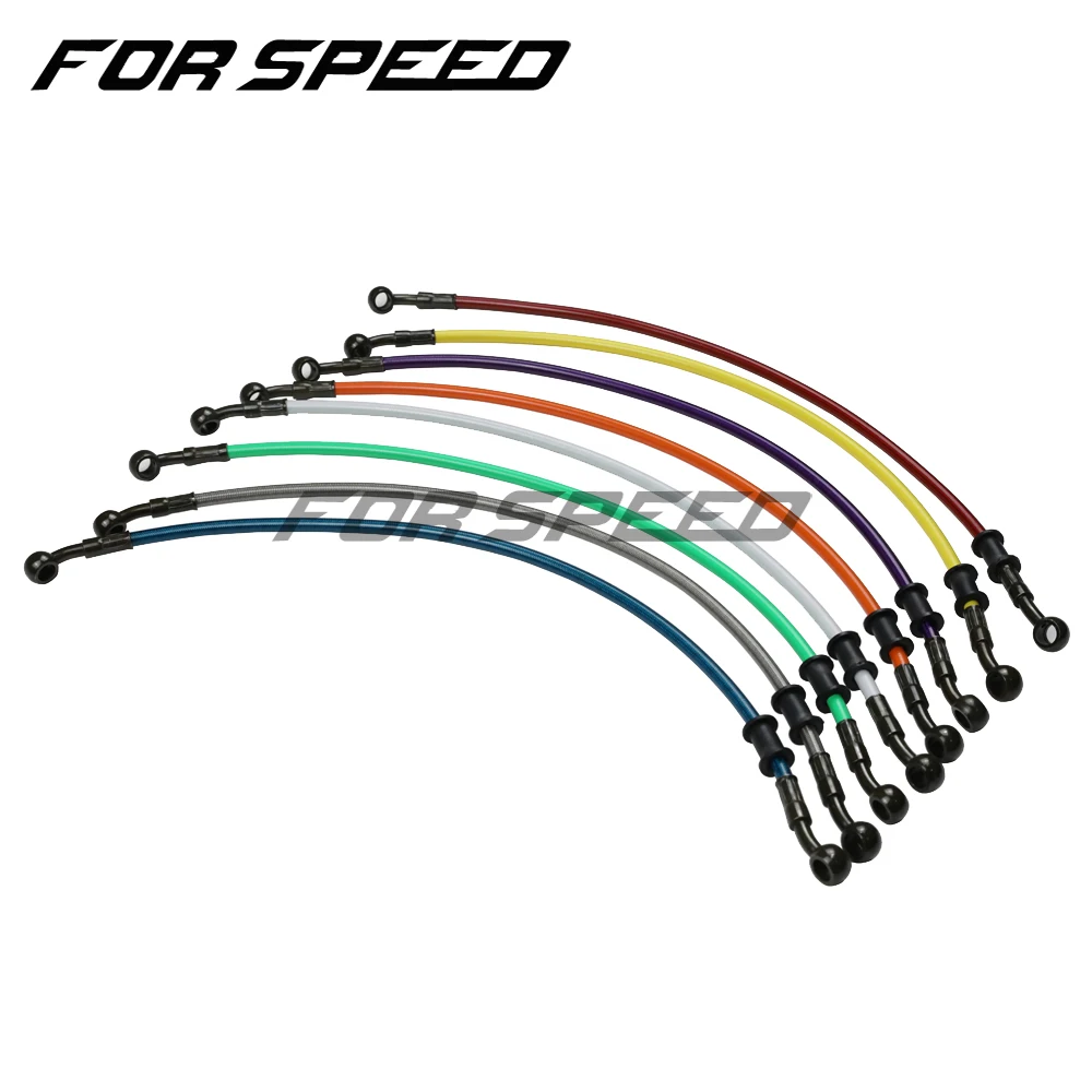 Motorcycle Dirt Bike Braided Brake Hose Line Steel Brake cable Hydraulic Banjo pipe 270mm-1500mm for motorcycle Universal Racing