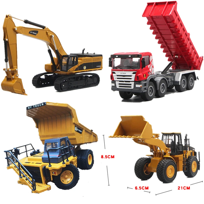 

1:50 Scale 18CM Dump Trucks Excavator Diecast Metal Car Model Construction Vehicle Toys for Kids Birthday Gifts Car Collection