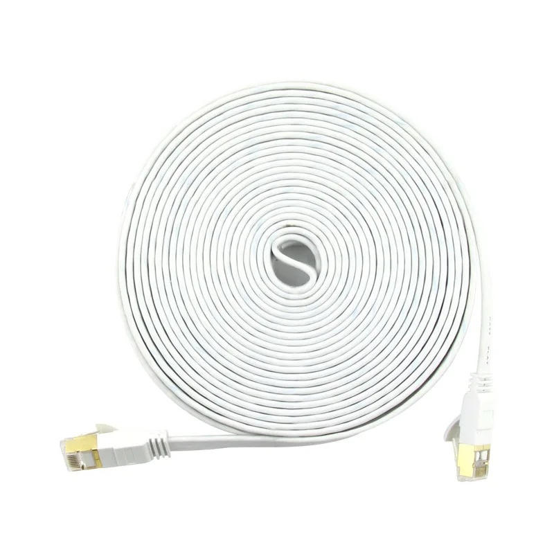 Material PVC Flat Ethernet Cable, Rede Internet Lan, Conector para PC Modem Router, 1 m, 2 m, 3 m, 5 m, 10 m, 15 m, 20 m, 30m