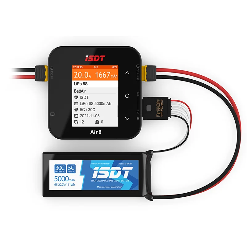 ISDT Air 8 Smart Charger Support New BattAir Smart Battery/APP Connection/Support 1-8S Battery ULiHv 500W 20A For Rc Drone Car