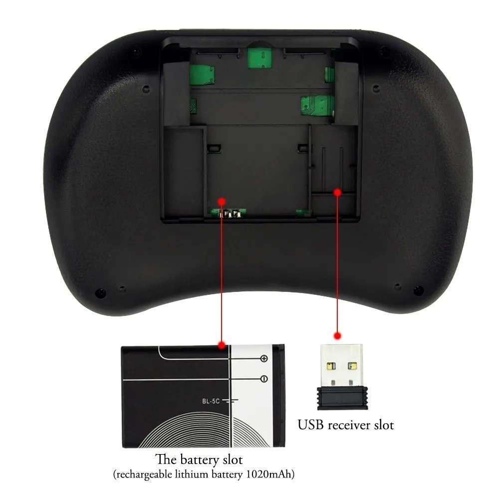 Chyi 7 Kleur Achtergrondverlichting I8 Mini Draadloos Toetsenbord Voor Pc Draagbare 2.4Ghz Usb Toetsenbord Met Touchpad Afstandsbediening Android Tv Box