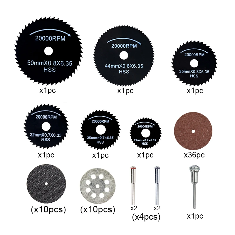 Imagem -03 - Lâmina Xcan Mini Conjunto de Lâmina de Serra 67 Pcs Hss Disco de Corte de Diamante Viu Disco de Fibra de Corte Roda Acessórios da Ferramenta de Poder para Madeira Metal