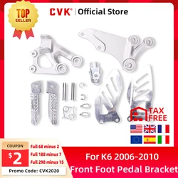 CVK Front Foot Rests Pedal Bracket Assembly Kit For Suzuki GSXR600 GSXR750 2006 2007 2008 2009 2010 K6 06-10 Motorcycle Parts