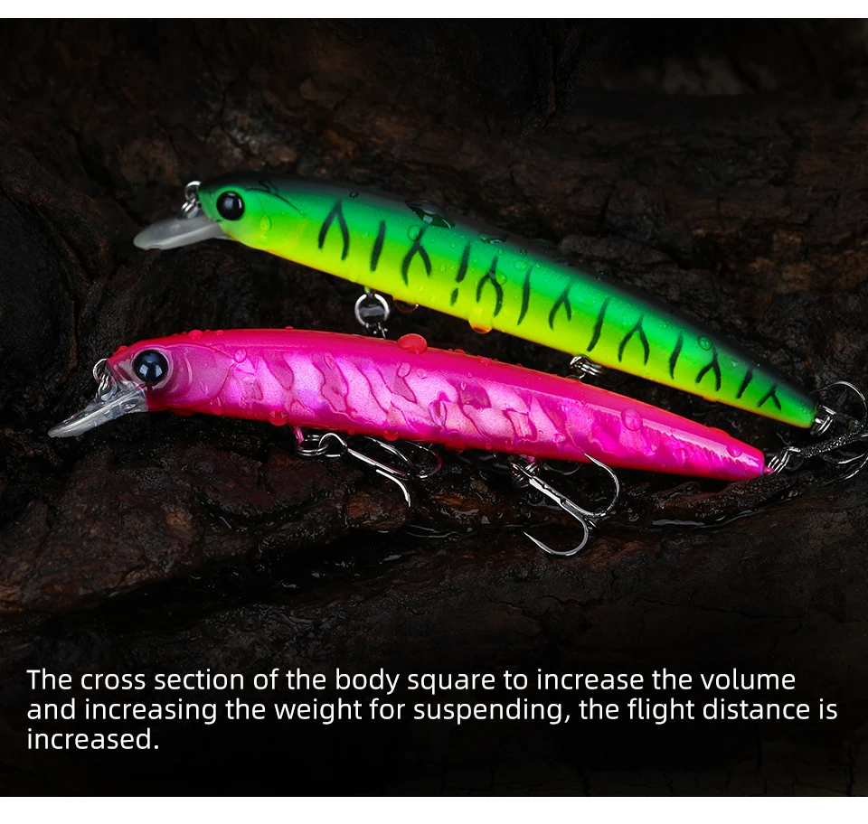 TSURINOYA 92SP Suspending Minnow Angelköder 3 Haken Hecht Künstlicher Harter Köder DW78 92 mm 9 g Jerkbait Wobbler Angelgerät – Detail 8