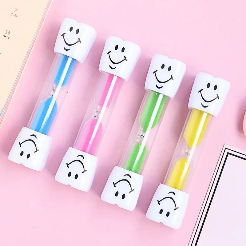 Creative Smiling Face Hourglass Sand Clock for Cooking Brushing Teeth 3 Minutes Sands Timer Sandglass Children Kids Gift