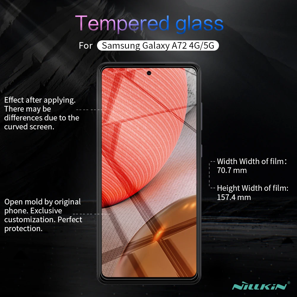 for Samsung A72 Glass Nillkin H+Pro 0.2MM 2.5D Film Tempered Glass for Samsung Galaxy A72 4G/5G Screen Protector