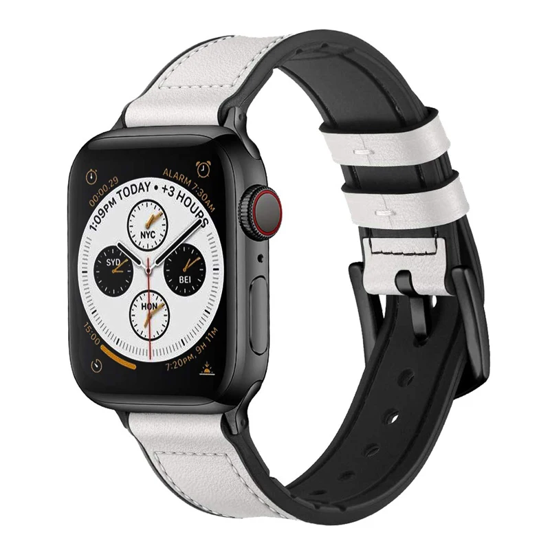 Hybrid Sport strap Für Apple Uhr 6 band 42mm 38mm iwatch 5 4 3 2 SE 44mm 40mm vintage Echtem Leder Sweatproof armband