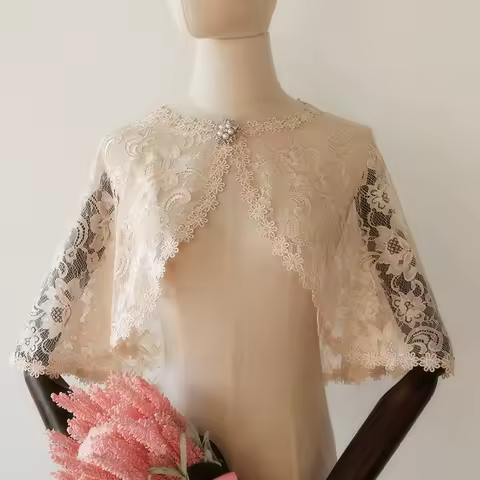 Lace Bolero for Wedding Dress Wrap Jacket Women Shrug Shawl Bridal Cape Cover Up Evening Party