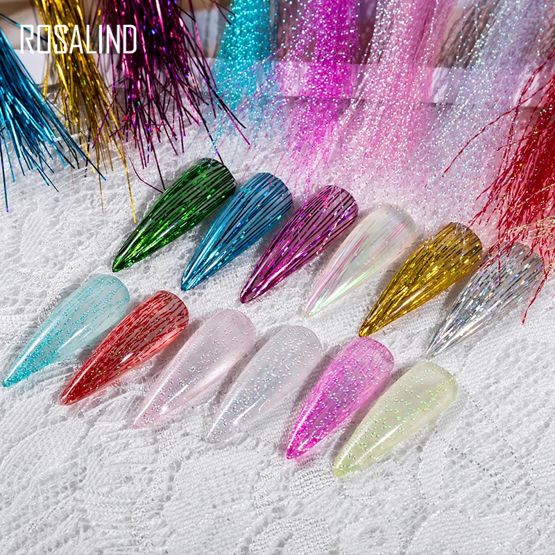 Rosalind 12 Kleuren Nail Fluoresent Zijde Voor Nagels Art Neon Zijde Poly Nail Gel Extension Ontwerp Nodig Base Top Uv led Lamp Gellak