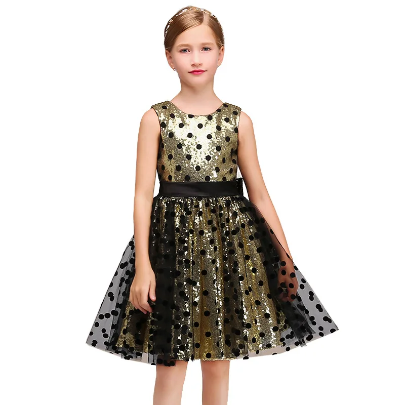 Dideyttawl-vestido corto personalizado para fiesta de cumpleaños para niños, vestido de princesa brillante, vestidos de flores para niña para boda hasta la rodilla