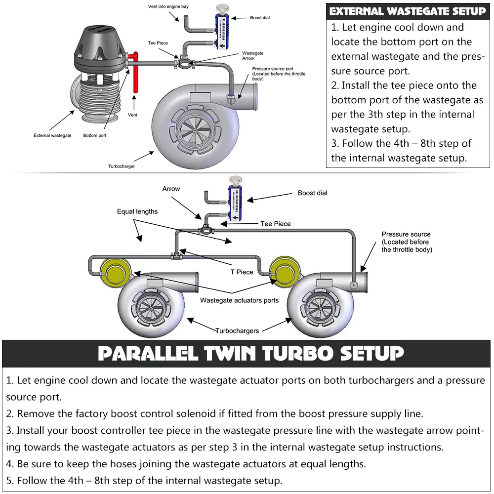 PQY - UNIVERSAL ADJUSTABLE MANUAL TURBO BOOST CONTROLLER KIT 1-30 PSI IN-CABIN BOOST CONTROL PQY3123