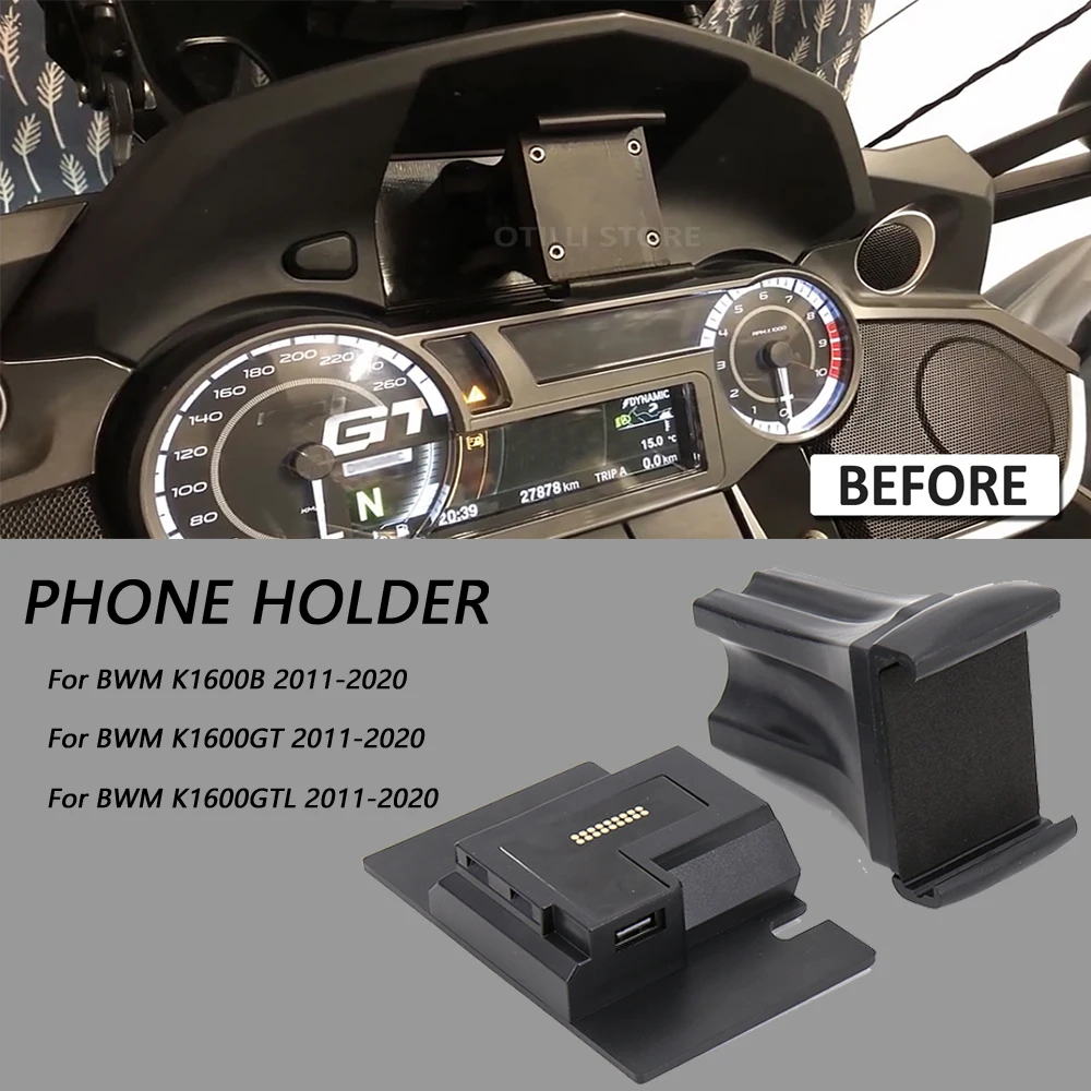 

Motorcycle Front Phone Stand Holder GPS Navigaton Plate Bracket For BMW K1600GTL K1600GT K1600B 2011-2020 2019 2018 2017 2016