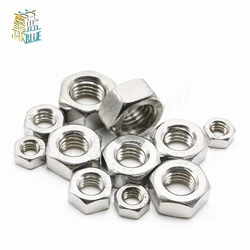 1/50/100pcs A2 304 Stainless Steel Hex Hexagon Nut for M1 M1.2 M1.4 M1.6 M2 M2.5 M3 M4 M5 M6 M8 M10 M12 M16 M20 M24 Screw Bolt