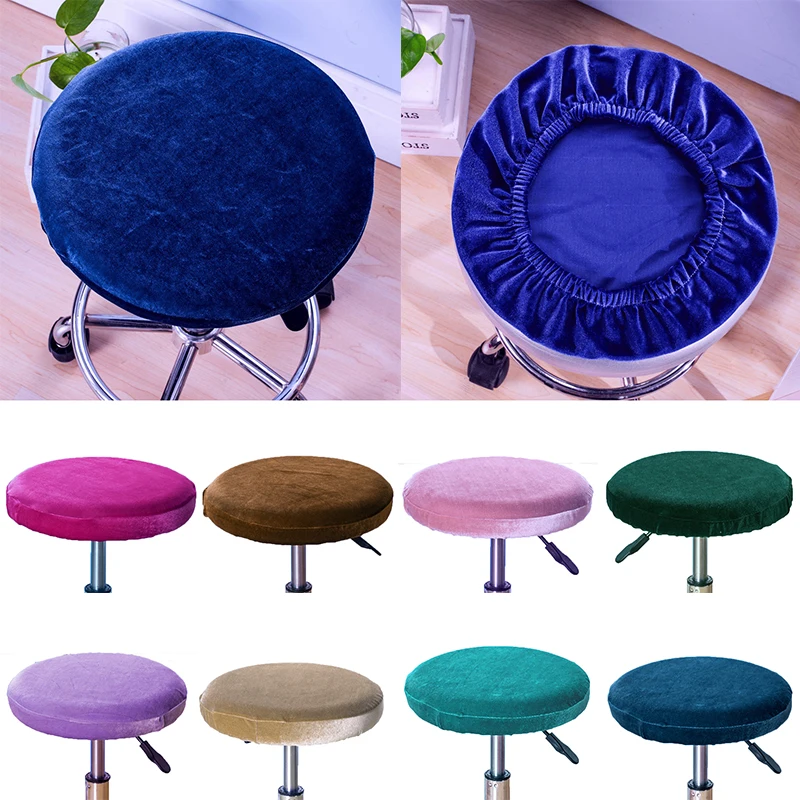 

High quality Soft Velvet Chair Cover Bar Stool Covers Elastic seat Cover Chair Protector Solid Color Home Chairs Slipcover