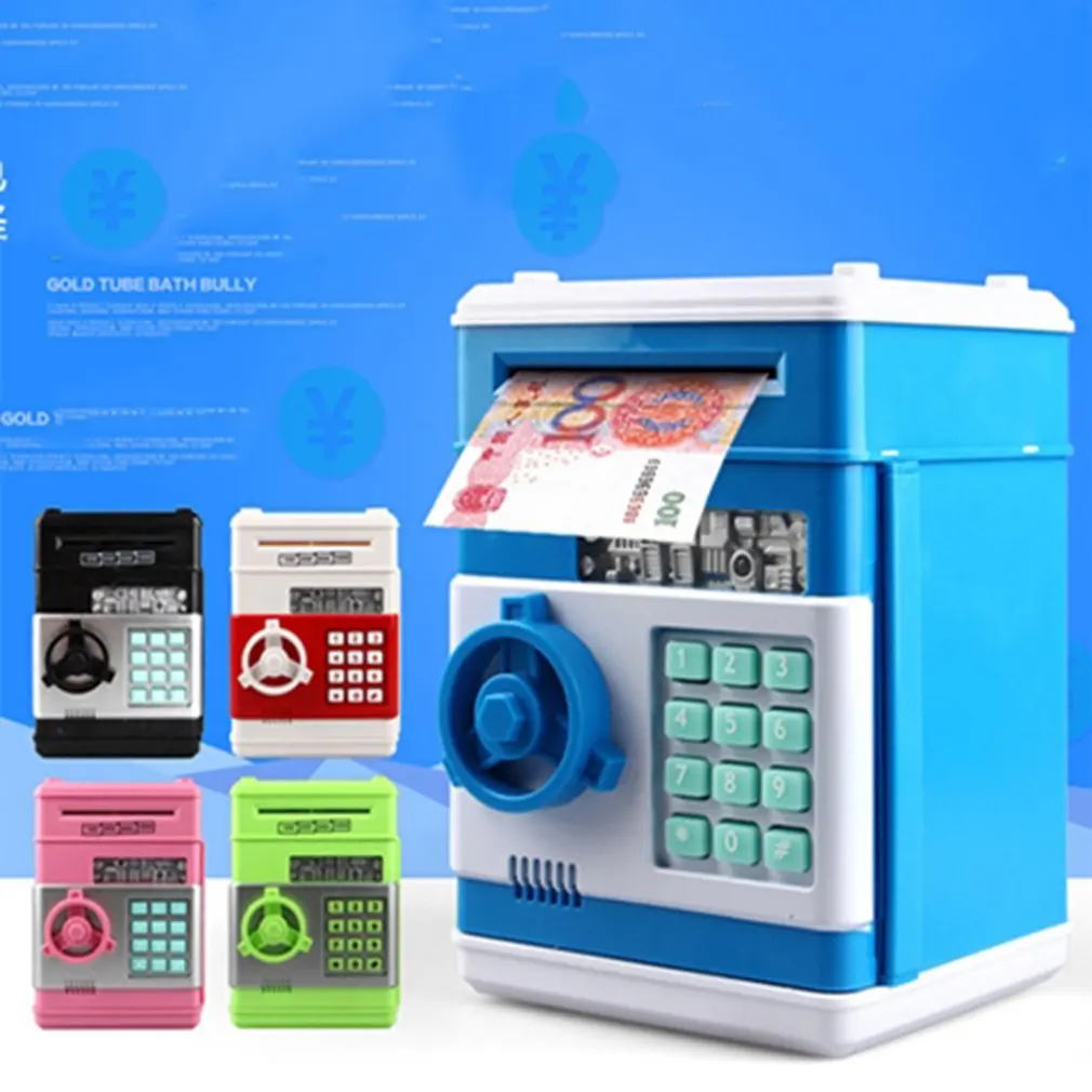 Kids Cartoon Electronic Money Bank Security Piggy Bank Mini ATM Password Coins Money Savings Box Smart Voice Toys LESHP Piece