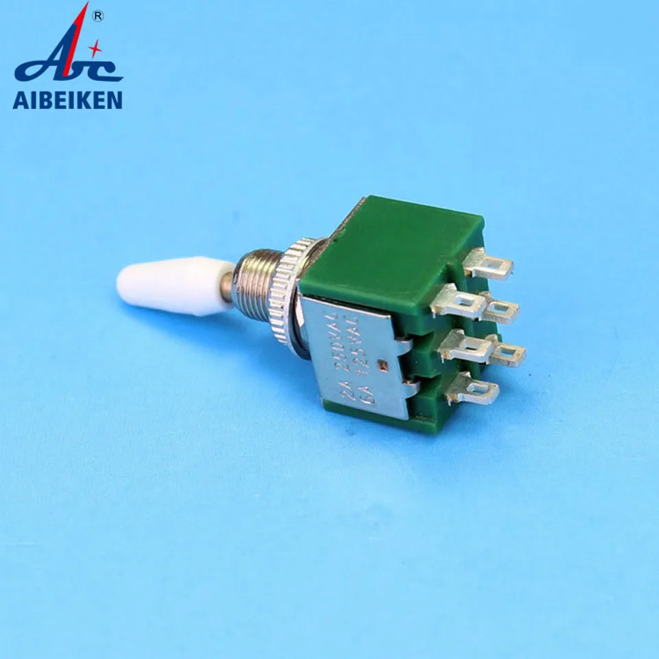 3 pin 6pin 2 position 6mm 2A 250V SPDT tripod toggle switch KNX tripod ON/ON 2 Way Latching DPDT Miniature White hat