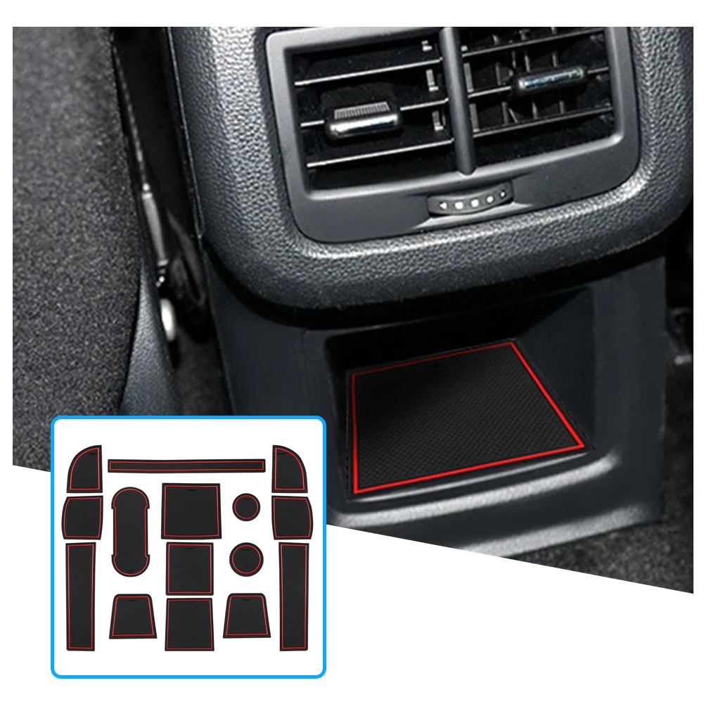 RUIYA for Seat Ateca SUV 2017 2018 2019 Car Door Groove Mat Anti-slip Slot Pad Auto Interior Seat Ateca Accessories 2019