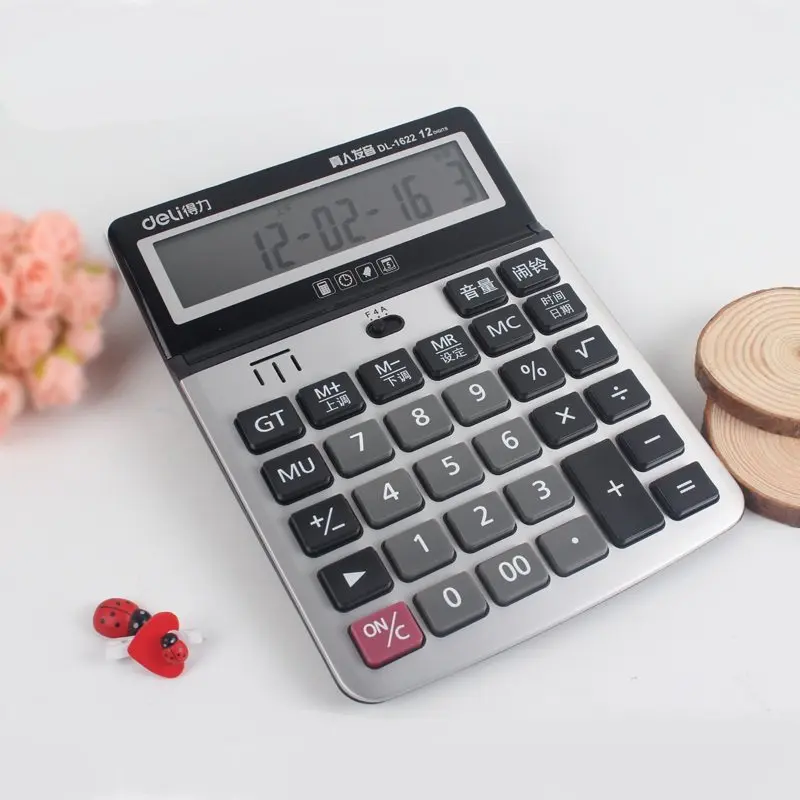 

1622 Calculator Voice computer big button 12 functional financial general purpose calculator Office supplies Kawaii stationery s