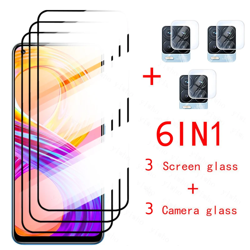 

6 in 1 Tempered Glass For OPPO Realme 8 Pro 8 8i 7 5g 7i global 6 6i 6pro Screen Protector Lens Film For OPPO Realme 8Pro Glass