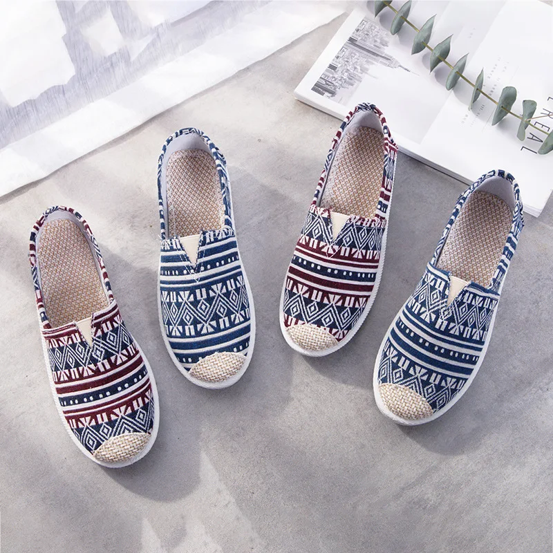 Loafer Cloth Shoes Women\'s Flat Loafers Women 2022 New Style Korean White Casual Canvas Zapatillas Mujer Espadrilles Mujer Lona