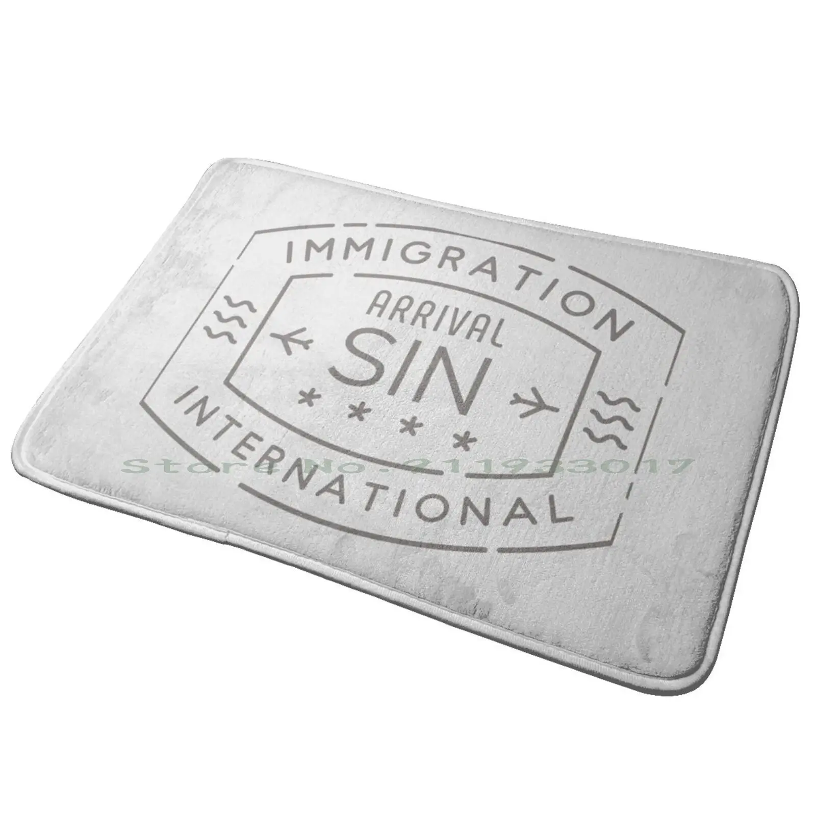 

Sin Singapore Immigration International Arrival Passport Stamp Entrance Door Mat Bath Mat Rug Angel Lucifer Lucifer Vs Cherubs