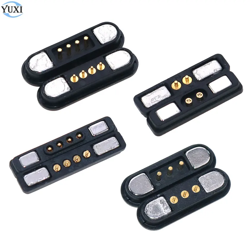 YuXi 1 Pair Magnetic Connector 2 3 4 5 6 Pole Pogopin Male Female 2.2 MM Grid THT 3A Spring Loaded Pogo Pin Waterproof Pad