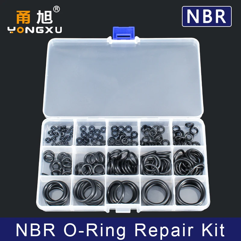 VMQ NBR Seal Ring Silicone Kit Thickness 1.9 / 2.4 / 3.1mm Nitrile Rubber NBR O-Ring Gasket Sealing O Rings Rubber Kit Set-.-