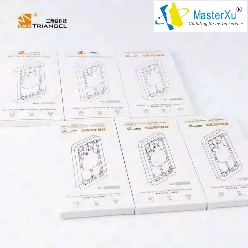 MasterXu M-Triangle MTเลเซอร์เครื่องปกหลังป้องกันแม่พิมพ์ซิลิโคนสําหรับiPhone 8 8P X XR XS 11 12 Mini Pro Max 13 รุ่น