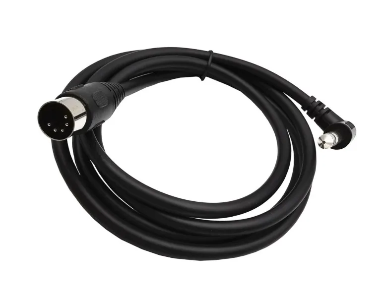 1.5M 90 Degree Right Angled MIDI Din 5Pin Male To Monoprice 6.35mm (1/4 Inch) Male TRSElectric Piano Guitar Stereo Audio Cable