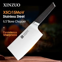 XINZUO 6.5'' Butcher's Knife X5Cr15Mov Stainless Steel Chinese Kitchen Knives Cleaver Meat Bone Chopper Knife Ebony Handle