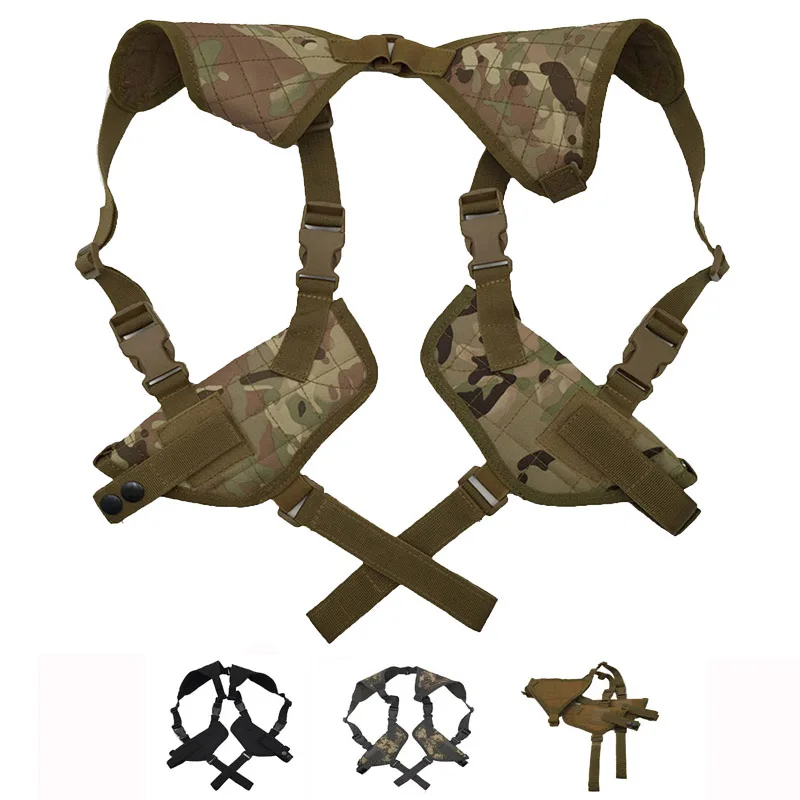 Left Right Hand Tactical Nylon Shoulder Holster Double Pistol Gun Holster Pouch Handgun Gun Carry Hunting Accessories