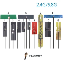 듀얼 밴드 2.4G 5.8G 5G 내부 FPC PCB wifi 블루투스 패치 안테나, 고 이득 8dbi ipx ipex4 mhf4 커넥터 소프트 내장 안테나