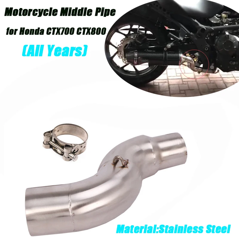 

Motorcycle Middle Link Pipe For Honda CTX700 CTX800 Until 2023 Stainless Steel Conneting 51mm Exhaust Muffler Pipe System