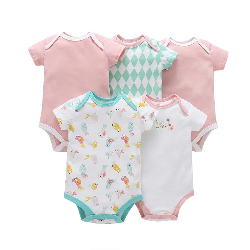 

2022 5PCS/Lot Baby Boys Clothes Unicorn Girls Clothing Bodysuits Baby Girls Clothes 0-12M Newborn 100%Cotton Roupas de bebe25