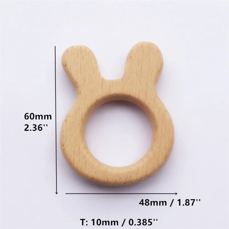 Chenkai 50Pcs ไม้ Teether แหวน DIY อินทรีย์เป็นมิตรกับสิ่งแวดล้อมยังไม่เสร็จธรรมชาติเด็กทารก Pacifier จับ Sensory ของเล่นไม้