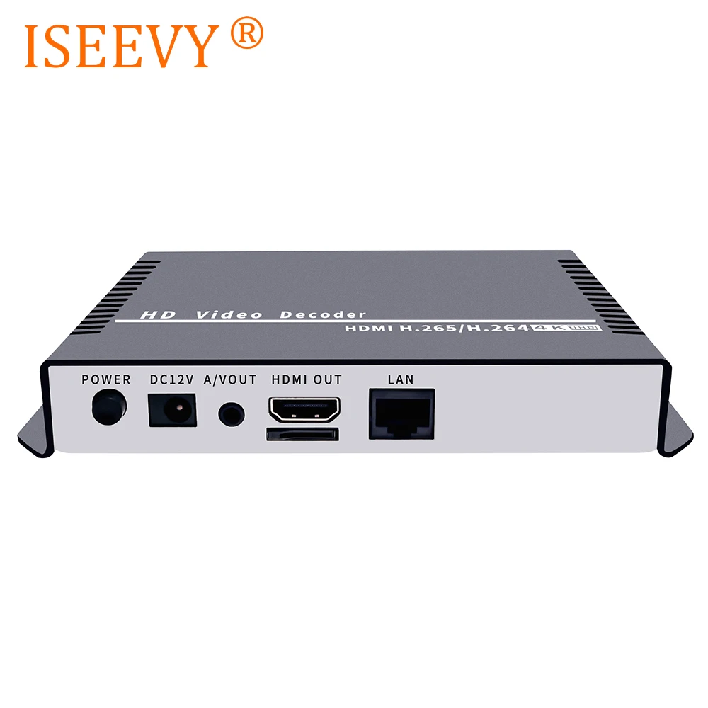 Iseevy-decodificador de vídeo h.265, h.264, 4k, ip para hdmi, saída cvbs, hdmi, para transmissão de rede, decodificação, suporta rtmp, rtsp, udp, http
