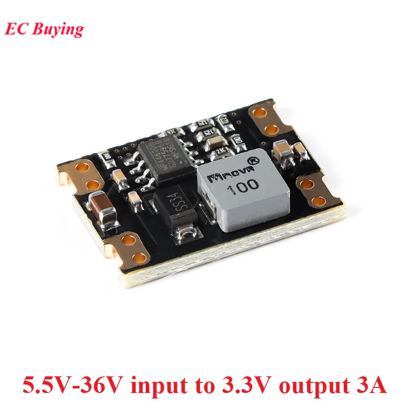 5Pcs/1pc DC-DC Step Down Buck Power Supply Module DC 5.5V-36V input to 3.3V 5V 12V Output 3A 8W Converter High Power Board