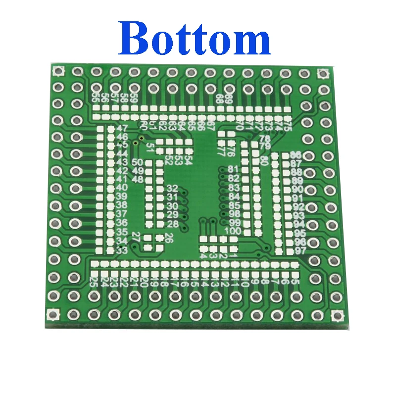 Carte d'expérimentation de test pcb, adaptateur IC 0.5mm QFP100-80 à DIP100, prise QFP