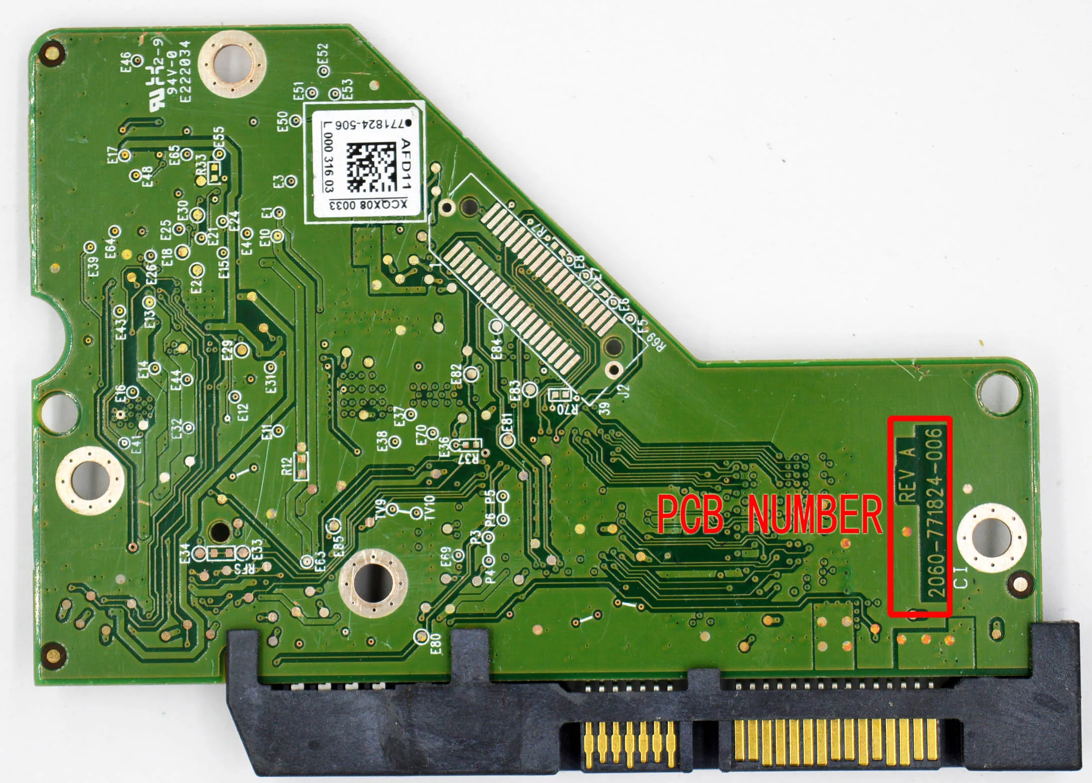 HDD PCB logic board 2060-771824-006 REV A for WD 3.5 SATA ، إصلاح محرك الأقراص الصلبة ، استعادة البيانات #3