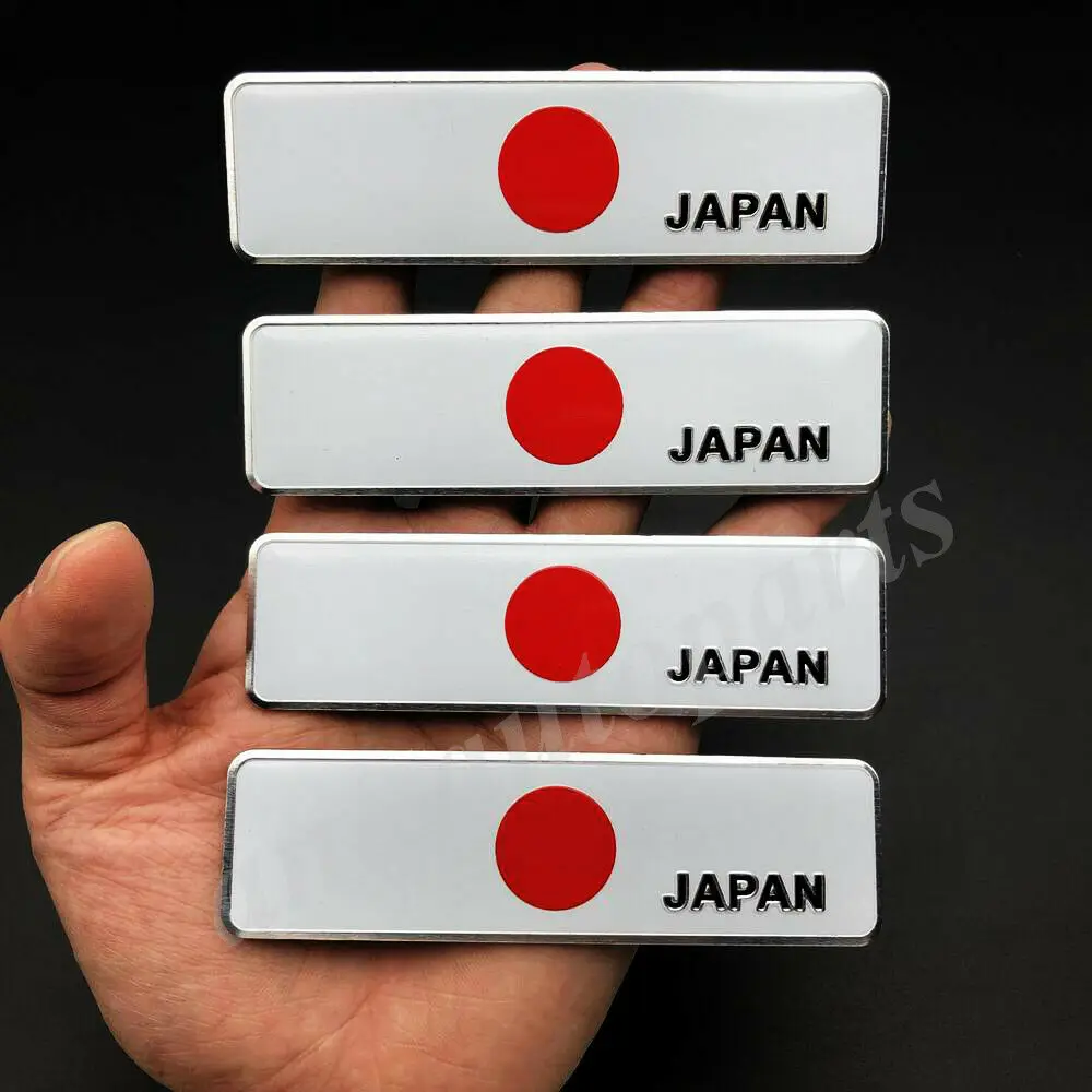 

4x Metal Japan Japanese Flag Car Emblem Badge Motorcycle JDM Sticker Fairing